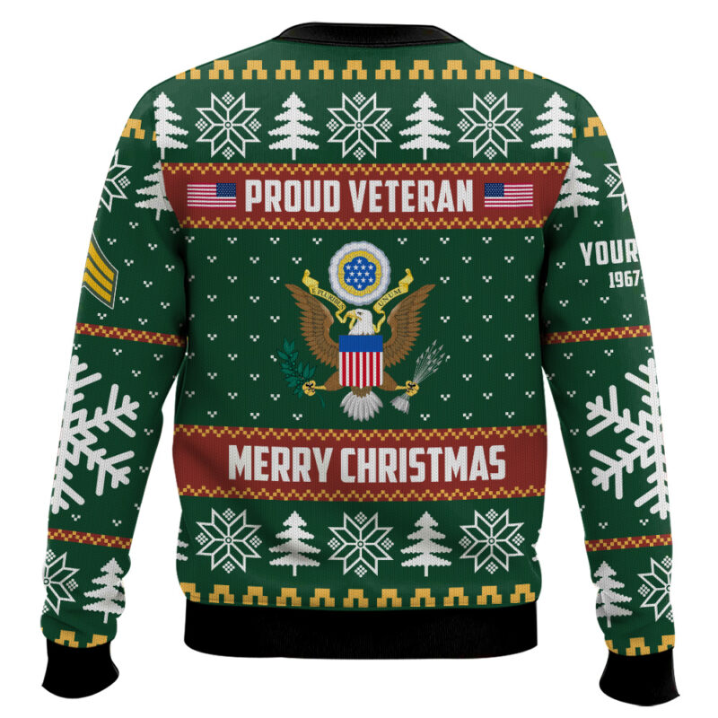 Hooktab US Army Proud Veteran - Custom Name, Rank And Years Of Service Ugly Sweater Hooktab US Army Proud Veteran - Custom Name, Rank And Years Of Service Ugly Sweater