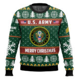 Hooktab US Army Proud Veteran - Custom Name, Rank And Years Of Service Ugly Sweater