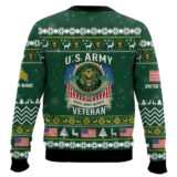 Hooktab US Army Proudly Served Veteran - Custom Name, Rank And Years Of Service Ugly Sweater