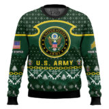 Hooktab US Army Santa's Favorite Veteran - Custom Name And Rank Ugly Sweater