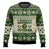 Hooktab US Army Santa's Favourite Veterans - Custom Name And Rank Ugly Sweater