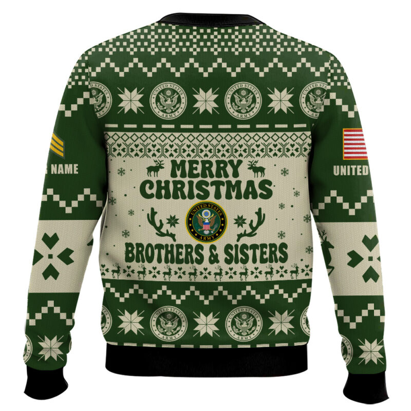 Hooktab US Army Santa's Favourite Veterans - Custom Name And Rank Ugly Sweater Hooktab US Army Santa's Favourite Veterans - Custom Name And Rank Ugly Sweater