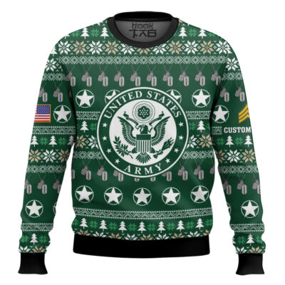 Hooktab US Army Thank My Brothers And Sisters That Never Came Back - Custom Name And Rank Ugly Sweater