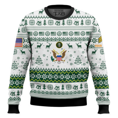 Hooktab US Army This We'll Defend - Custom Name And Rank Ugly Sweater