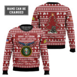 Hooktab US Army Veteran Merry Christmas - Custom Name And Rank Ugly Sweater