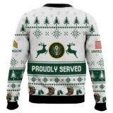 Hooktab US Army Veteran Proudly Served - Custom Name And Rank Ugly Sweater