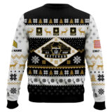 Hooktab US Army Veterans - Custom Name, Rank And Years Of Service Ugly Sweater