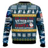 Hooktab US Coast Guard Be Nice To Veterans Remember Santa Is Always Watching - Custom Name And Rank Ugly Sweater
