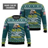 Hooktab US Coast Guard DD-214 It's A Veteran Thing You Wouldn't Understand - Custom Name And Rank Ugly Sweater