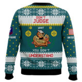 Hooktab US Coast Guard Don't Judge What You Don't Understand - Custom Name And Rank Ugly Sweater