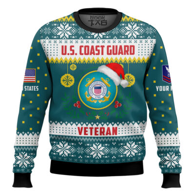 Hooktab US Coast Guard Don't Judge What You Don't Understand - Custom Name And Rank Ugly Sweater