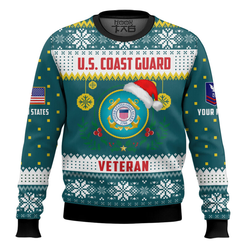 Hooktab US Coast Guard Don't Judge What You Don't Understand - Custom Name And Rank Ugly Sweater
