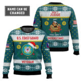 Hooktab US Coast Guard Don't Judge What You Don't Understand - Custom Name And Rank Ugly Sweater