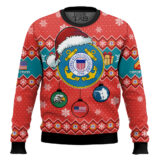 Hooktab US Coast Guard Freedom Is The Gift You Didn't Know You Needed - Custom Name And Rank Ugly Sweater