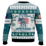 Hooktab US Coast Guard God Found The Strongest Men And Made Them Veteran - Custom Name And Rank Ugly Sweater