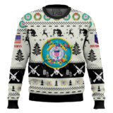 Hooktab US Coast Guard Honor the Fallen! - Custom Name And Rank Ugly Sweater
