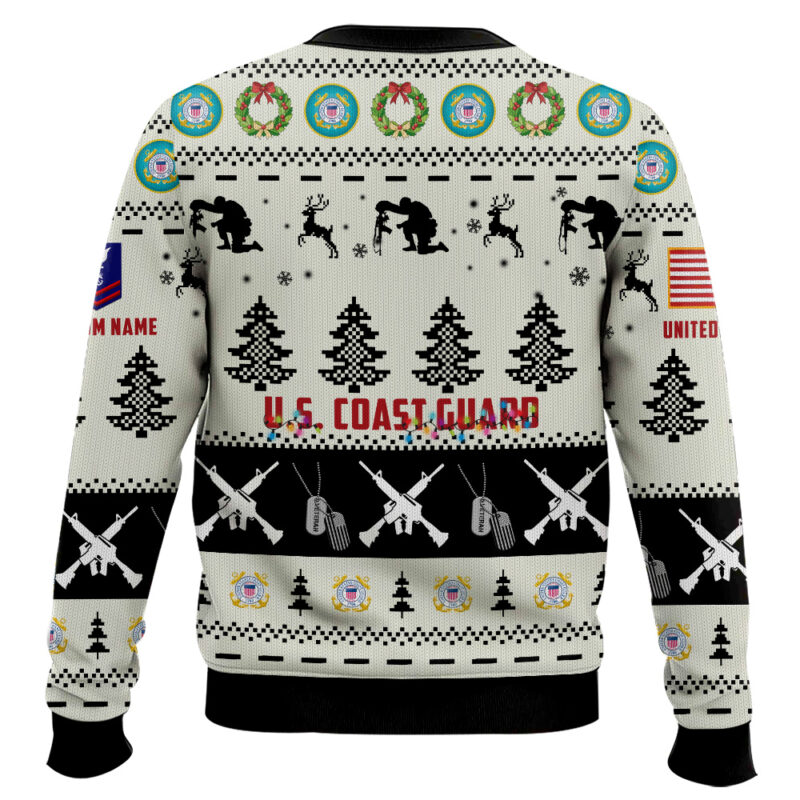 Hooktab US Coast Guard Honor the Fallen! - Custom Name And Rank Ugly Sweater Hooktab US Coast Guard Honor the Fallen! - Custom Name And Rank Ugly Sweater