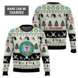 Hooktab US Coast Guard Honor the Fallen! - Custom Name And Rank Ugly Sweater