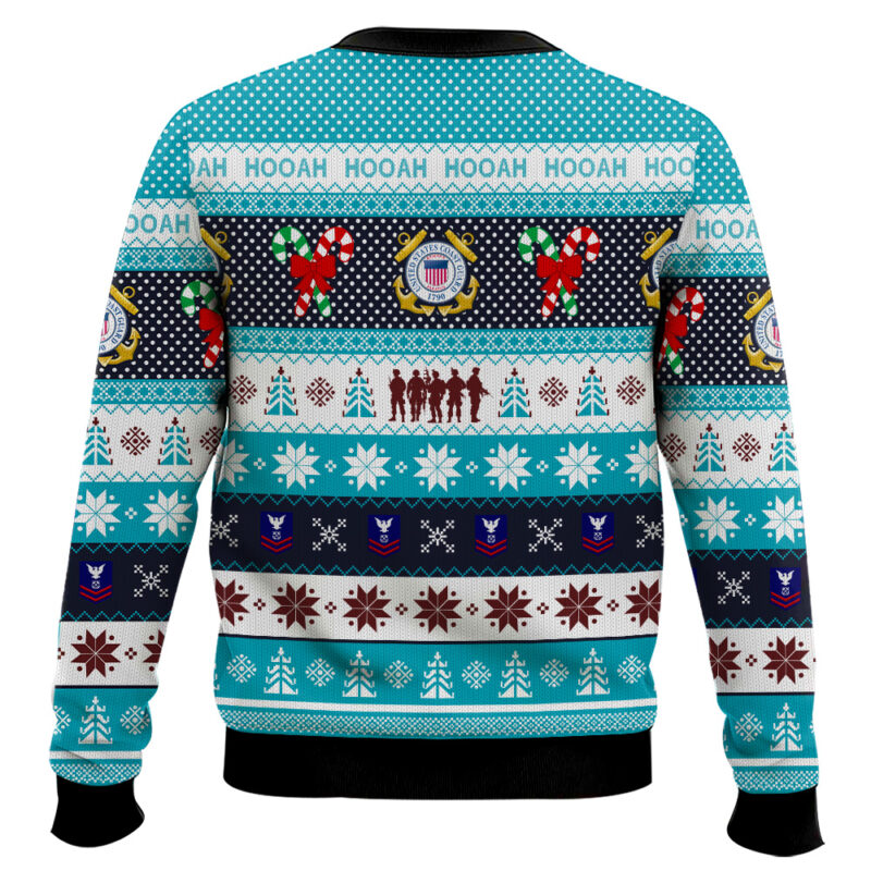 Hooktab US Coast Guard Hooah! - Custom Name Ugly Sweater Hooktab US Coast Guard Hooah! - Custom Name Ugly Sweater