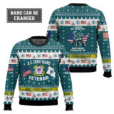 Hooktab US Coast Guard I Served My Country And Damn Proud Of It - Custom Name, Rank And Years Of Service Ugly Sweater