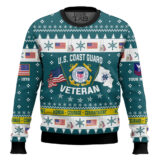 Hooktab US Coast Guard I Served My Country And Damn Proud Of It - Custom Name, Rank And Years Of Service Ugly Sweater