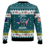 Hooktab US Coast Guard I Served My Country And Damn Proud Of It - Custom Name, Rank And Years Of Service Ugly Sweater