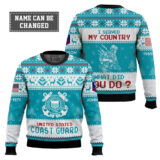 Hooktab US Coast Guard I Served My Country What Did You Do - Custom Name, Rank And Years Of Service Ugly Sweater