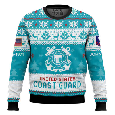 Hooktab US Coast Guard I Served My Country What Did You Do - Custom Name, Rank And Years Of Service Ugly Sweater