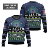 Hooktab US Coast Guard I Walked The Walk - Custom Name And Rank Ugly Sweater