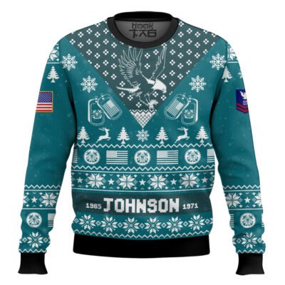 Hooktab US Coast Guard I'm Veteran Not A Sucker Or A Loser - Custom Name, Rank And Year Of Service Ugly Sweater