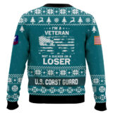 Hooktab US Coast Guard I'm Veteran Not A Sucker Or A Loser - Custom Name, Rank And Year Of Service Ugly Sweater