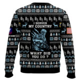 Hooktab US Coast Guard Liberty Eagle I Served My Country - Custom Name And Rank Ugly Sweater