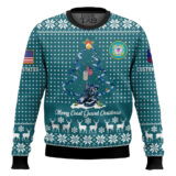 Hooktab US Coast Guard Merry Christmas - Custom Name And Rank Ugly Sweater