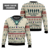 Hooktab US Coast Guard Merry Christmas Brothers - Custom Name And Rank Ugly Sweater
