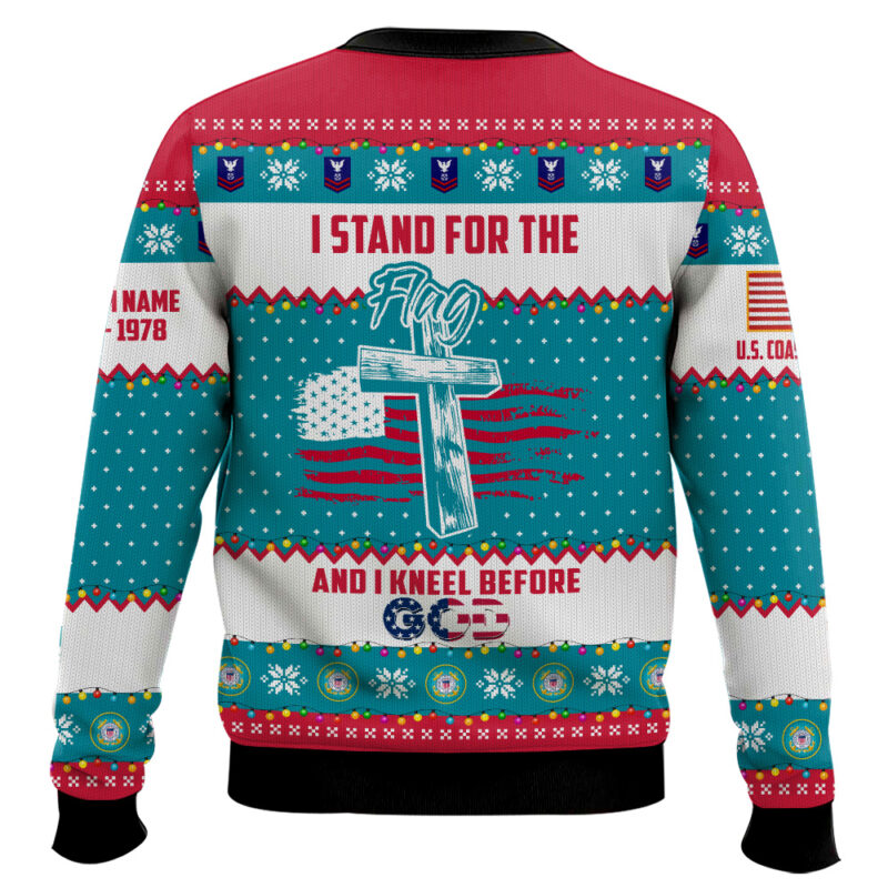 Hooktab US Coast Guard Merry Vetmas - Custom Name And Years Of Service Ugly Sweater Hooktab US Coast Guard Merry Vetmas - Custom Name And Years Of Service Ugly Sweater