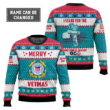 Hooktab US Coast Guard Merry Vetmas - Custom Name And Years Of Service Ugly Sweater