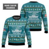 Hooktab US Coast Guard Merry Xmas Brothers And Sisters - Custom Name And Rank Ugly Sweater