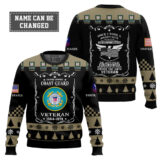 Hooktab US Coast Guard Once I Took a Solemn Oath - Custom Name And Rank Ugly Sweater