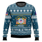Hooktab US Coast Guard Proud Veteran - Custom Name And Rank Ugly Sweater