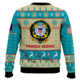 Hooktab US Coast Guard Proudly Served - Custom Name And Rank Ugly Sweater