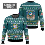 Hooktab US Coast Guard Proudly Served Veteran - Custom Name, Rank And Years Of Service Ugly Sweater