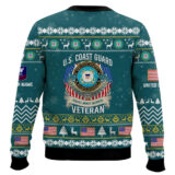 Hooktab US Coast Guard Proudly Served Veteran - Custom Name, Rank And Years Of Service Ugly Sweater