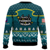 Hooktab US Coast Guard Santa's Favorite Veteran - Custom Name And Rank Ugly Sweater