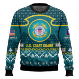 Hooktab US Coast Guard Santa's Favorite Veteran - Custom Name And Rank Ugly Sweater