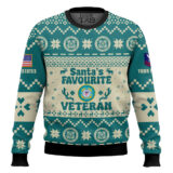 Hooktab US Coast Guard Santa's Favourite Veterans - Custom Name And Rank Ugly Sweater