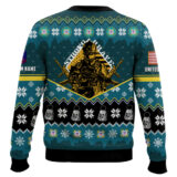 Hooktab US Coast Guard Strong And Brave - Custom Name And Rank Ugly Sweater