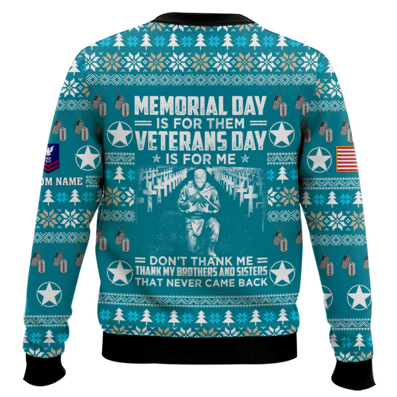 Hooktab US Coast Guard Thank My Brothers And Sisters That Never Came Back - Custom Name And Rank Ugly Sweater Hooktab US Coast Guard Thank My Brothers And Sisters That Never Came Back - Custom Name And Rank Ugly Sweater
