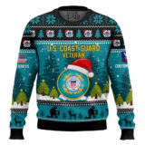 Hooktab US Coast Guard Thank You God - Custom Name And Rank Ugly Sweater