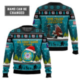Hooktab US Coast Guard Thank You God - Custom Name And Rank Ugly Sweater