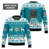 Hooktab US Coast Guard This Christmas R.E.D - Custom Name And Rank Ugly Sweater